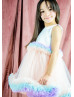 Multi-color Satin Tulle Flower Girl Dress